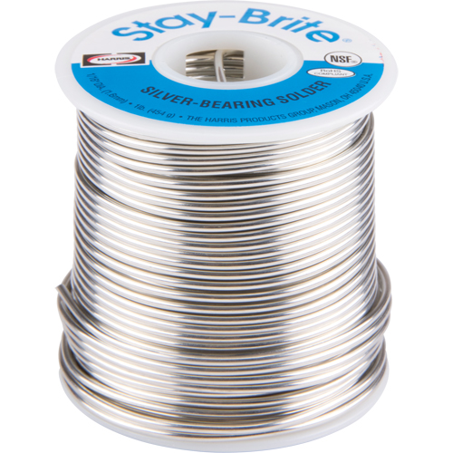 Stay-Brite&reg; Solders, Lead-Free, 96% Tin 4% Silver, Solid Core, 0.0625" Dia. MAS Chibougamau