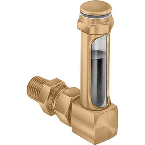 Brass Liquid Level Gauges - Union Coupling, Threaded, 8-11/16" L, 225°F (107.22° C) MAS Chibougamau