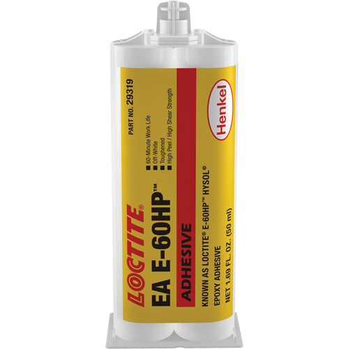 E-60HP Hysol&reg; Epoxy Adhesive, 50 ml, Dual Cartridge, Two-Part, Off-White MAS Chibougamau