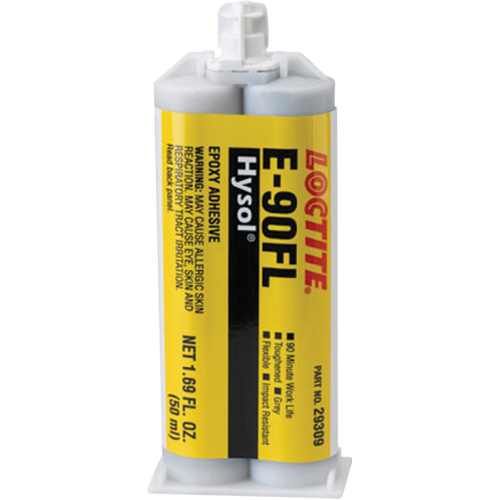 Hysol E-90FL Adhesive, 102 g, Dual Cartridge, Two-Part, Grey MAS Chibougamau