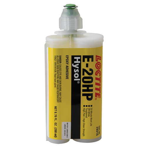 Adh&eacute;sifs structuraux &agrave; s&eacute;chage rapide E-20P, 200 ml, Cartouche double, Deux composants, Blanc MAS Chibougamau