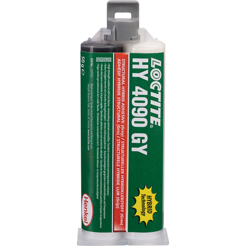 Adh&eacute;sif hybride pour r&eacute;parations structurales HY 4090 GY, Deux composants, Cartouche double, 50 g, Gris MAS Chibougamau