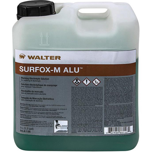 Solution &eacute;lectrolytique de marquage sur l'aluminium Surfox-M MAS Chibougamau