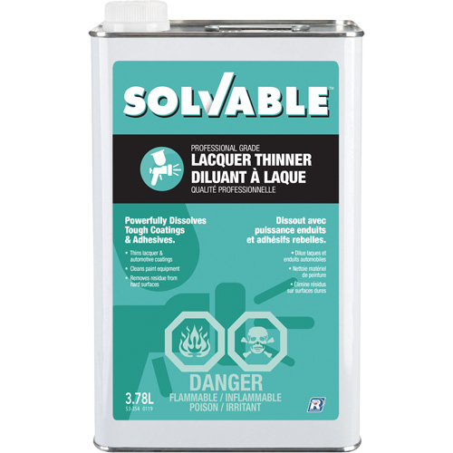 Professional Grade Lacquer Thinner, Rectangular Can, 3.78 L MAS Chibougamau