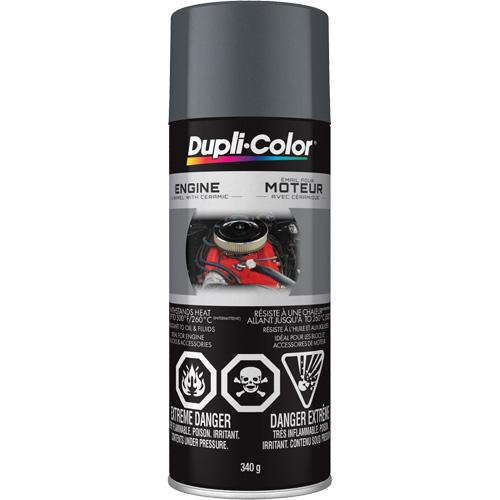 Peinture &agrave; &eacute;mail avec c&eacute;ramique pour moteur, Fonte grise, Tr&egrave;s brillant, 12 oz, Canette a&eacute;rosol MAS Chibougamau