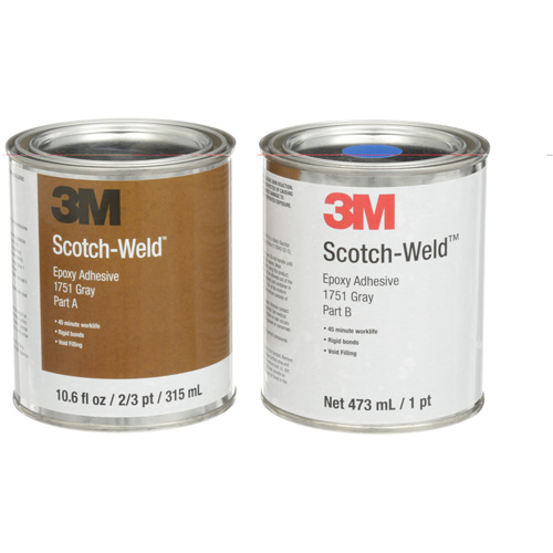 Scotch-Weld Adhesive, 16 fl. Oz., Tube, Two-Part, Grey MAS Chibougamau