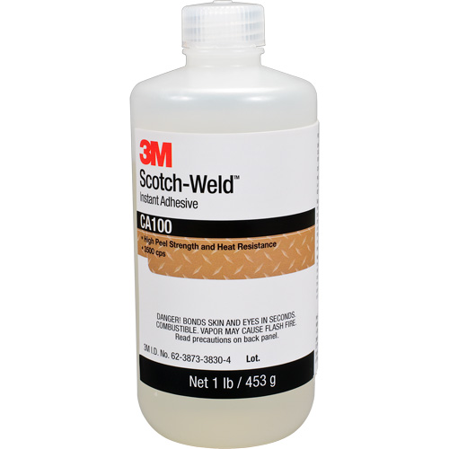 Adh&eacute;sif instantan&eacute; CA100 Scotch-Weld, Blanc cass&eacute;, Bouteille, 1 lb MAS Chibougamau