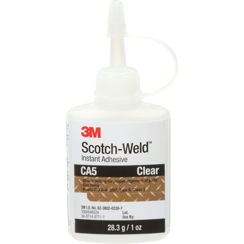 Adh&eacute;sif instantan&eacute; CA5 Scotch-Weld, Transparent, Bouteille, 1 oz MAS Chibougamau