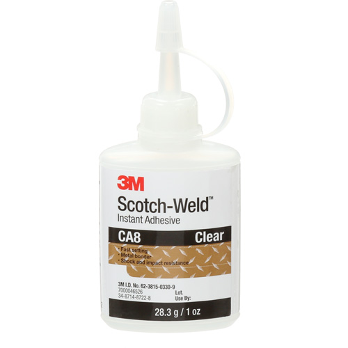 Adh&eacute;sif instantan&eacute; CA8 Scotch-Weld, Transparent, Bouteille, 1 oz MAS Chibougamau