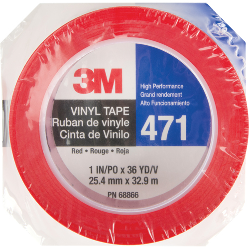 Ruban en vinyle 471, 25,4 mm (1") la x 32,9 m (108') lo, 5,3 mils, Rouge MAS Chibougamau
