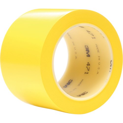 471 Vinyl Tape, 76.2 mm (3") W x 32.9 m (108') L, 5.2 mils, Yellow MAS Chibougamau
