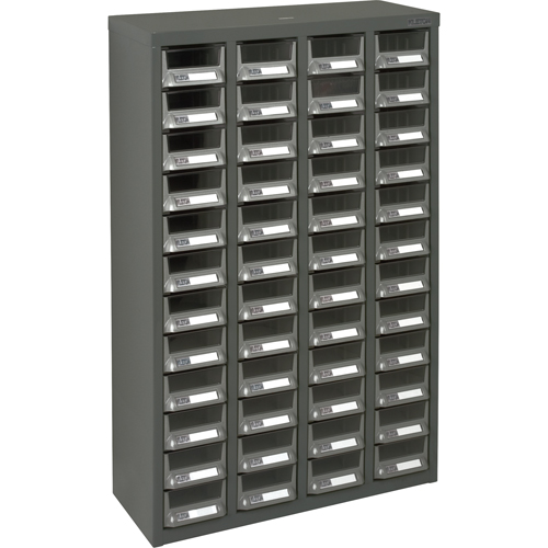KPC-400 Parts Cabinet, Galvanized Steel, 48 Drawers, 22-3/5" x 8-7/10" x 36-9/10", Grey MAS Chibougamau