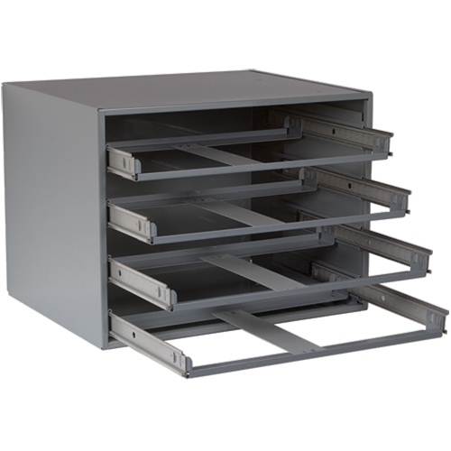 Casiers pour boîtes &agrave; compartiments, Acier, 4 compartiments, 20" la x 15-3/4" p, 15" h, Gris MAS Chibougamau