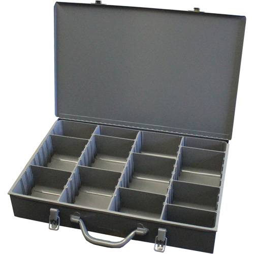 Boîtes &agrave; compartiments ajustables, Acier, Variable compartiments, 13-3/8" la x 9-1/4" p, 2" h, Gris MAS Chibougamau