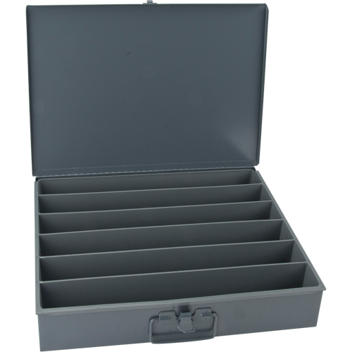 Boîtes en acier &agrave; compartiments &agrave; fond courb&eacute;, 18,34" la x 12,16" p x 3,16" h, 6 horizontaux compartiments MAS Chibougamau