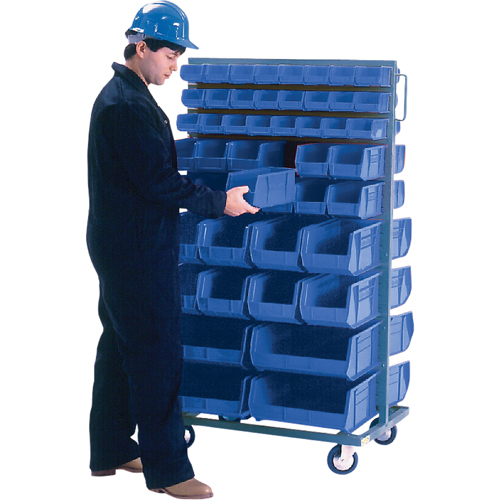 Support mobile deux c&ocirc;t&eacute;s pour bacs, &agrave; deux c&ocirc;t&eacute;s, 96 bacs, 36" la x 24" p x 63" h MAS Chibougamau