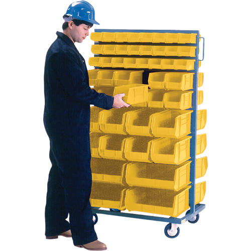 Support mobile deux c&ocirc;t&eacute;s pour bacs, &agrave; deux c&ocirc;t&eacute;s, 96 bacs, 36" la x 24" p x 63" h MAS Chibougamau