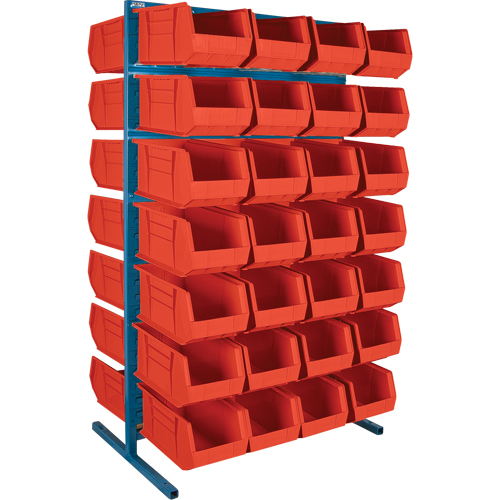 Support stationnaire deux c&ocirc;t&eacute;s pour bacs, 36" la x 24" p x 61" h, 56 bacs MAS Chibougamau