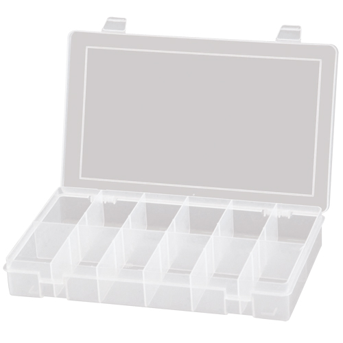Boîtes &agrave; compartiments compactes en polypropyl&egrave;ne, 11" la x 6-3/4" p x 1-3/4" h, 12 compartiments MAS Chibougamau