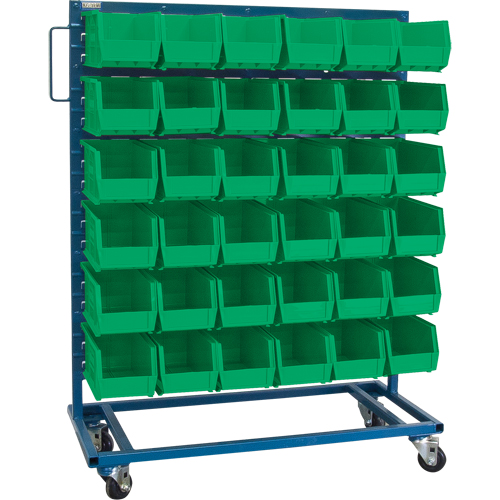 Single-Sided Mobile Bin Rack, Single-sided, 36 bins, 36" W x 16" D x 46-1/2" H MAS Chibougamau