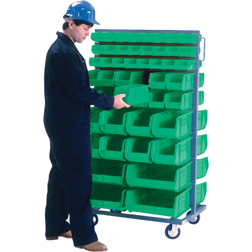 Support mobile deux c&ocirc;t&eacute;s pour bacs, &agrave; deux c&ocirc;t&eacute;s, 96 bacs, 36" la x 24" p x 63" h MAS Chibougamau