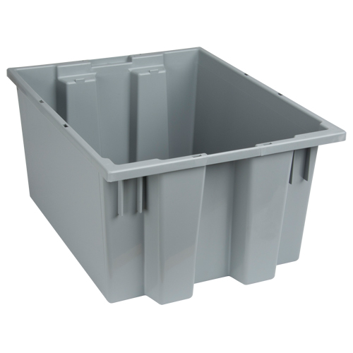 Stack & Nest Totes, 10" x 19.5" x 15.5", Grey MAS Chibougamau