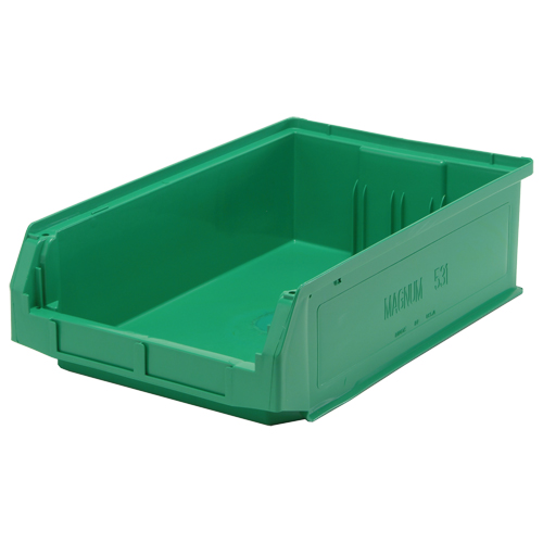 Giant Stacking Containers, 12.375" W x 19.75" D x 5.875" H, Green MAS Chibougamau