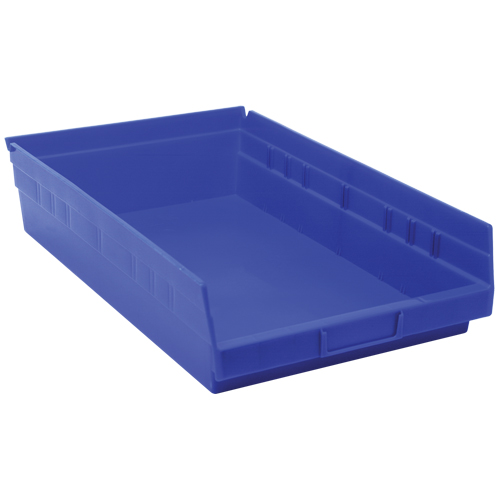 Bacs de rangement pour tablettes, 11-1/8" la x 4" H x 17-7/8" p, Bleu, Capacit&eacute; 40 lb MAS Chibougamau