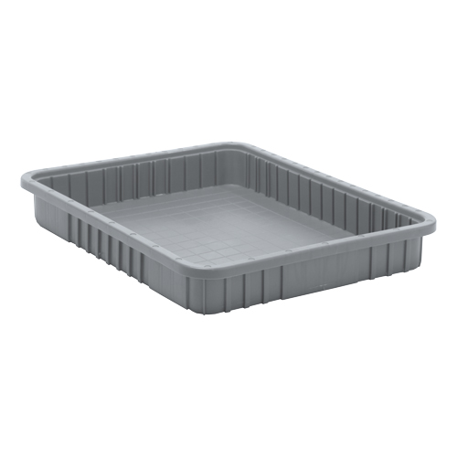 Divider Box&reg; Containers, Plastic, 22.5" W x 17.5" D x 3" H, Grey MAS Chibougamau