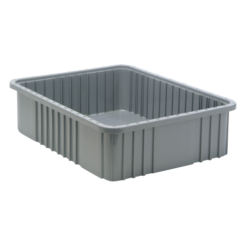 Divider Box&reg; Containers, Plastic, 22.5" W x 17.5" D x 6" H, Grey MAS Chibougamau