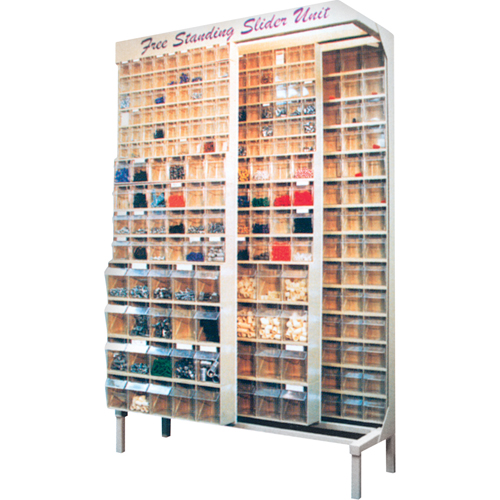 Free Standing Slider System, 48" W x 18" D x 77" H, 56 Bins MAS Chibougamau