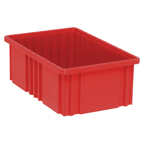 Divider Box&reg; Containers, Plastic, 16.5" W x 10.9" D x 6" H, Red MAS Chibougamau