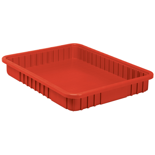 Divider Box&reg; Containers, Plastic, 22.5" W x 17.5" D x 3" H, Red MAS Chibougamau