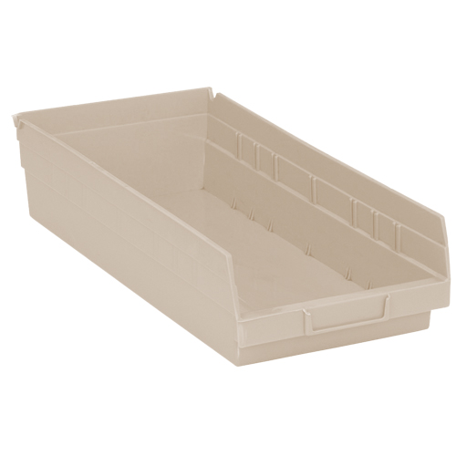 Economy Shelf Bin, 8-3/8" W x 4" H x 17-7/8" D, Ivory MAS Chibougamau