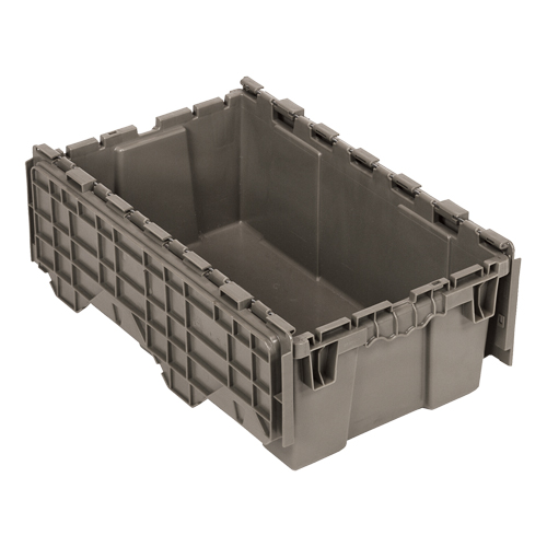 Bac de distribution avec couvercle &agrave; charni&egrave;res, 11-9/16" x 19-5/8' x 7-1/2", Gris MAS Chibougamau