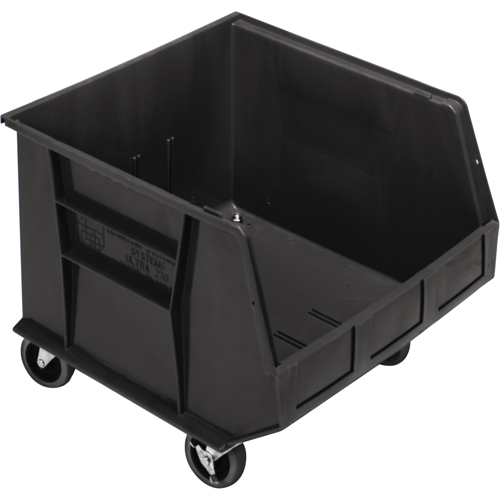 Mobile Bin, 14" H x 16-1/2" W x 18" D, 75 lbs. Capacity, Black MAS Chibougamau