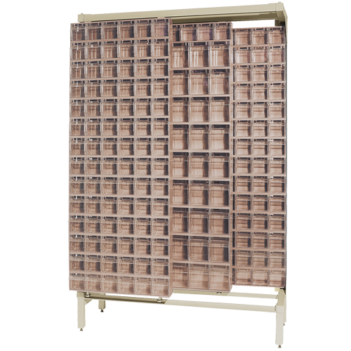 Syst&egrave;me de stockage &agrave; glissi&egrave;re &agrave; bacs basculants autonome, 48" la x 18" p x 77" h, 303 tiroirs MAS Chibougamau