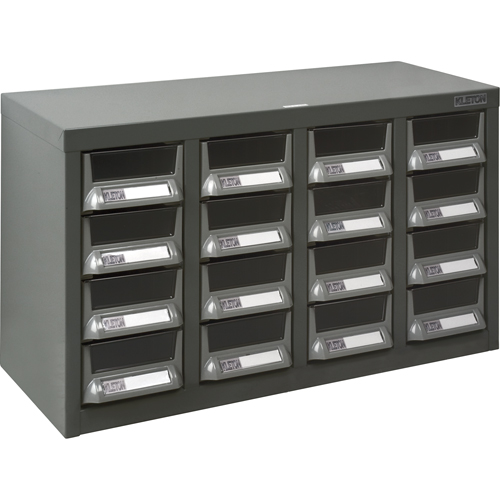 Casiers pour pi&egrave;ces KPC-400, Acier galvanis&eacute;, 16 tiroirs, 23-1/10" x 8-7/10" x 13-4/5", Gris MAS Chibougamau