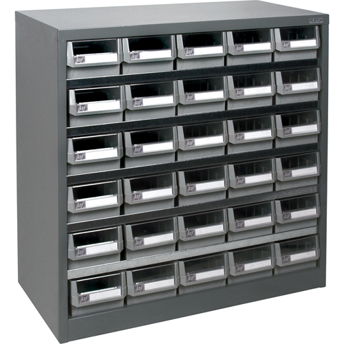 Casier robuste pour pi&egrave;ces KPC-HD, Acier galvanis&eacute;, 30 tiroirs, 34-3/5" x 15-7/10" x 34-3/5", Gris MAS Chibougamau