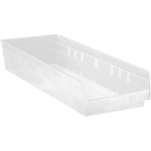 Bacs de rangement pour tablettes, 8-3/8" la x 4" H x 23-5/8" p, Transparent, Capacit&eacute; 50 lb MAS Chibougamau