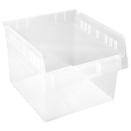 Store-Max Shelf Bins, 11-1/8" W x 8" H x 11-5/8" D, Clear, 44 lbs. Capacity MAS Chibougamau
