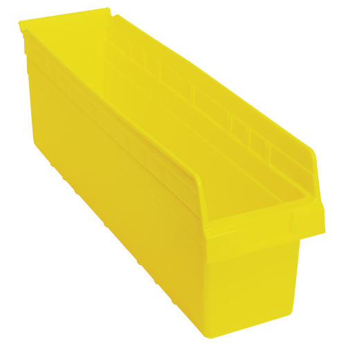 Store-Max Shelf Bins, 6-5/8" W x 8" H x 23-5/8" D, Yellow, 68 lbs. Capacity MAS Chibougamau