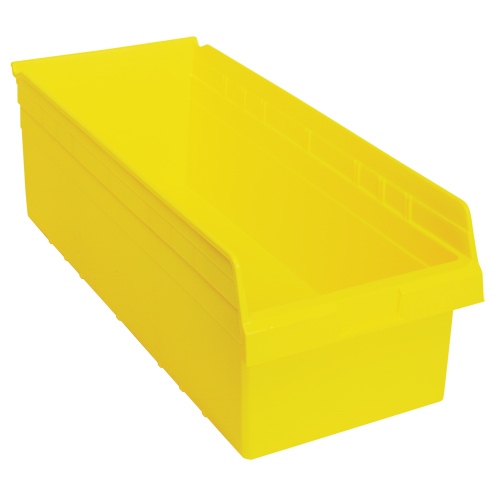 Store-Max Shelf Bins, 11-1/8" W x 8" H x 23-5/8" D, Yellow, 68 lbs. Capacity MAS Chibougamau