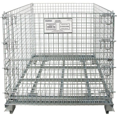Conteneur repliable en m&eacute;tal grillag&eacute;, 40" la x 32" p x 34" h, Capacit&eacute; de 4000 lb MAS Chibougamau