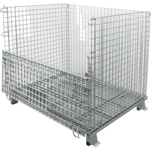 Conteneur repliable en m&eacute;tal grillag&eacute;, 40" la x 32" p x 34" h, Capacit&eacute; de 4000 lb MAS Chibougamau