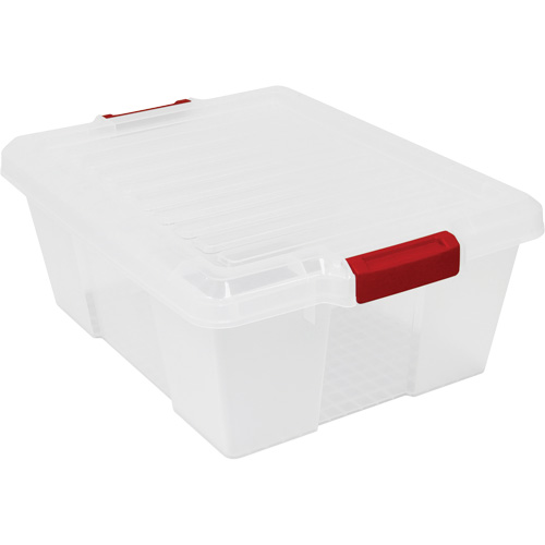 Plastic Latch Container, 15.875" W x 21" D x 7.75" H, Black MAS Chibougamau
