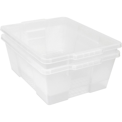 Plastic Latch Container, 15.875" W x 21" D x 7.75" H, Black MAS Chibougamau