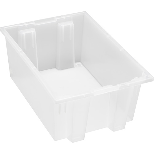 Heavy-Duty Stack & Nest Tote, 8" x 13.5" x 19.5", Clear MAS Chibougamau