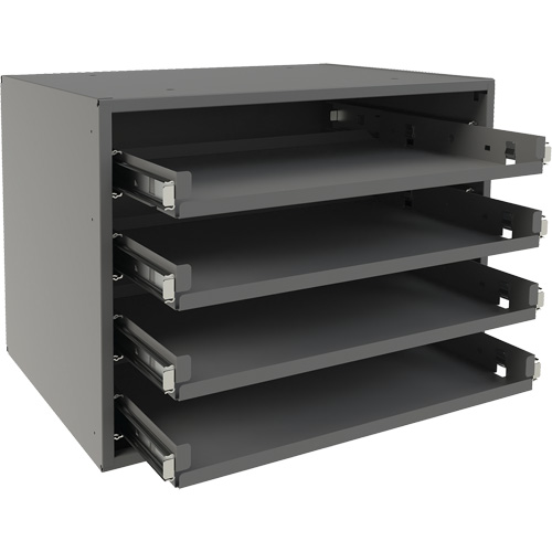 Support &agrave; petit roulement, Acier, 4 compartiments, 15-9/16" la x 11-7/8" p, 11-5/16" h, Gris MAS Chibougamau
