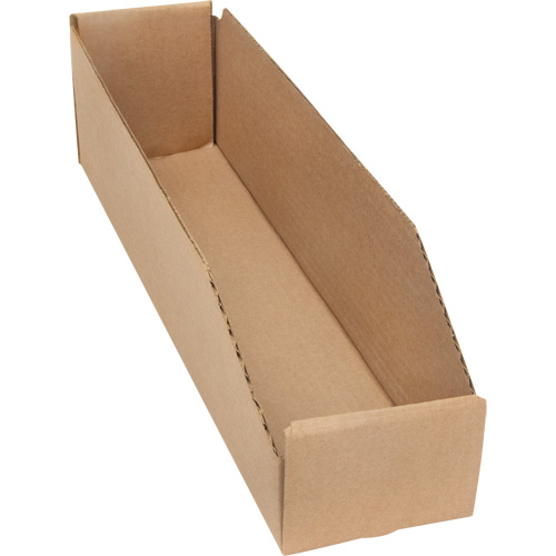 Boîtes profondes en carton ondul&eacute;, 3-3/4" la x 17-1/4" p x 4-1/2" h, Beige MAS Chibougamau